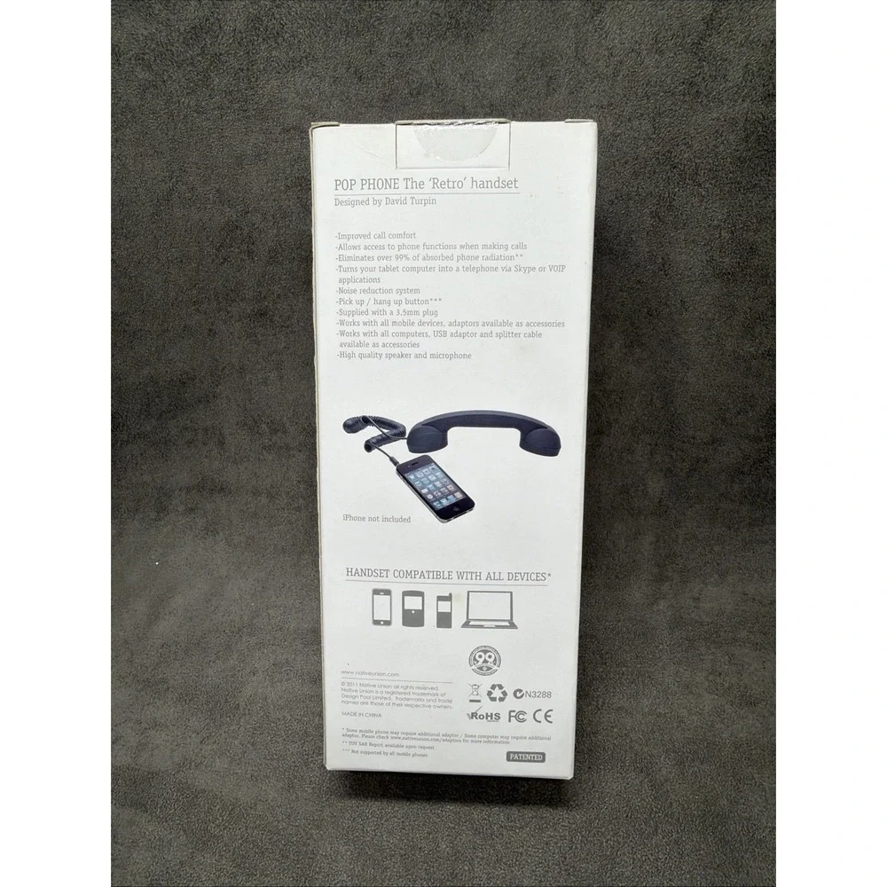 Native Union Pop Phone Retro Handset LEOPARD Print 3.5mm Jack
